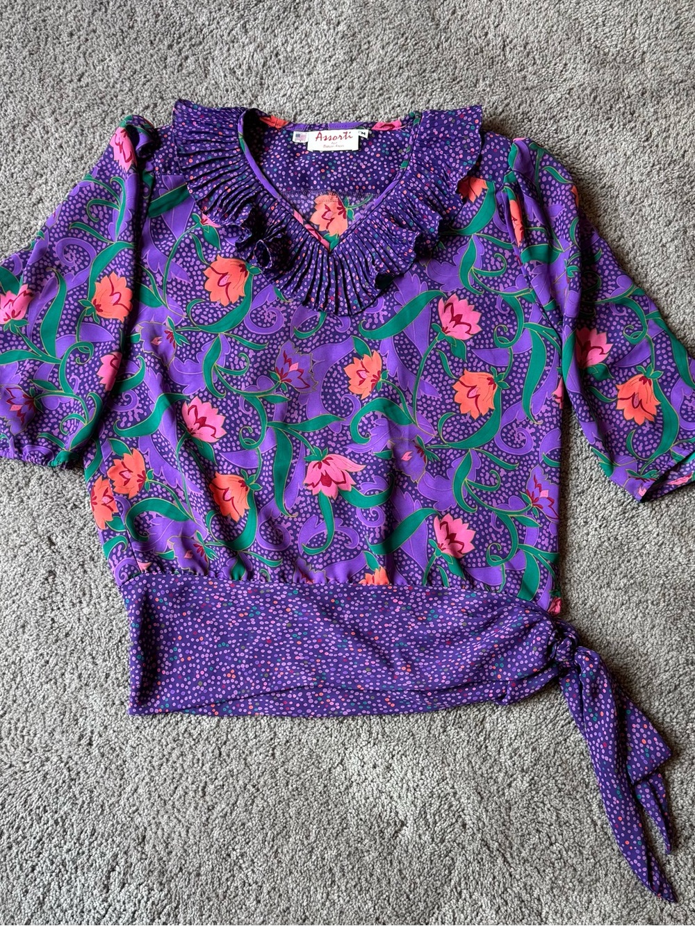 Purple Susan Freis (Assorti) vintage 1980s blouse - Size M